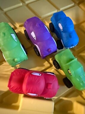 Colorful Kids Toy Cars Pack -  squishy stress ball like cars